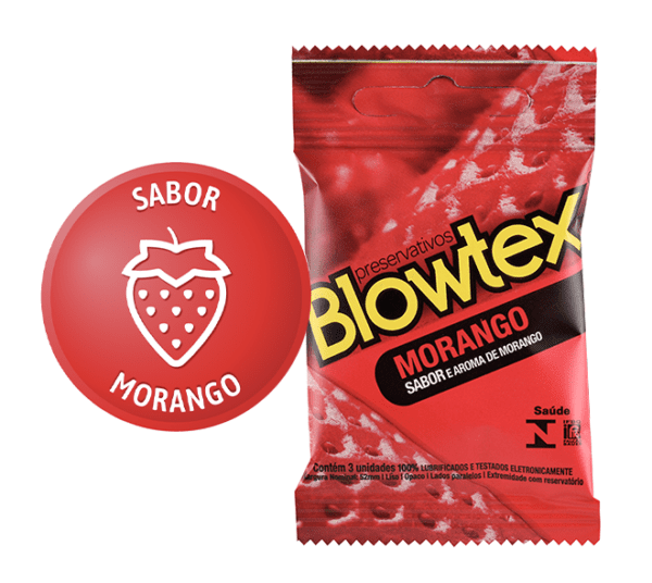 PRESERVATIVO DE MORANGO COM 03 UNIDADES BLOWTEX