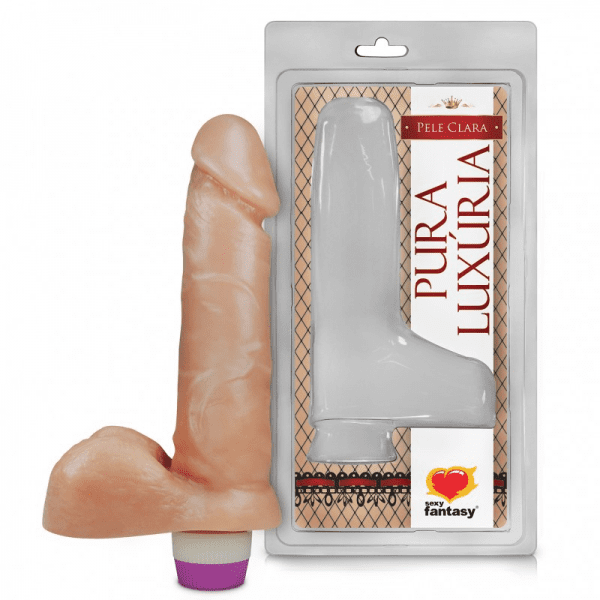 PRÓTESE COM ESCROTO E VIBRADOR INTERNO 16 X 3,5 CM SEXY FANTASY