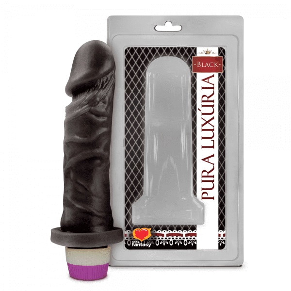 PRÓTESE COM VIBRADOR INTERNO 15,3 X 4 CM PRETA SEXY FANTASY