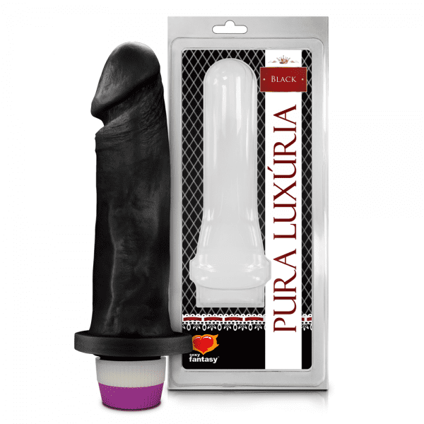 PRÓTESE COM VIBRADOR INTERNO 18 X 4,5 CM PRETA SEXY FANTASY