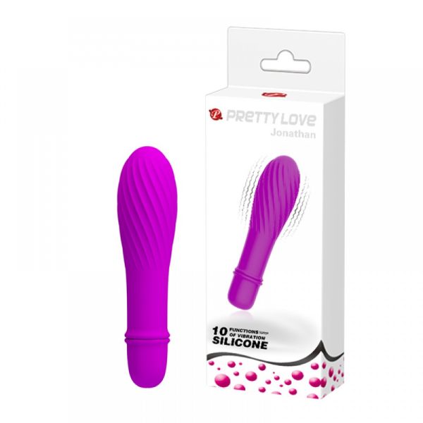 MINI VIBRADOR COM RELEVO EM ESPIRAL 10 VIBRAÇÕES ROXO JONATHAN PRETTYLOVE