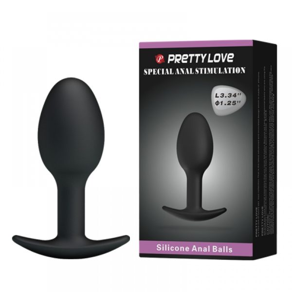 PLUG ANAL EM SILICONE PRETO PRETTY LOVE