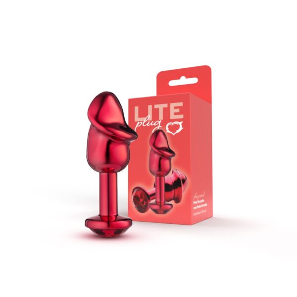 PLUG LITE VERMELHO METÁLICO FORMATO PÊNIS TAMANHO P SEXY FANTASY