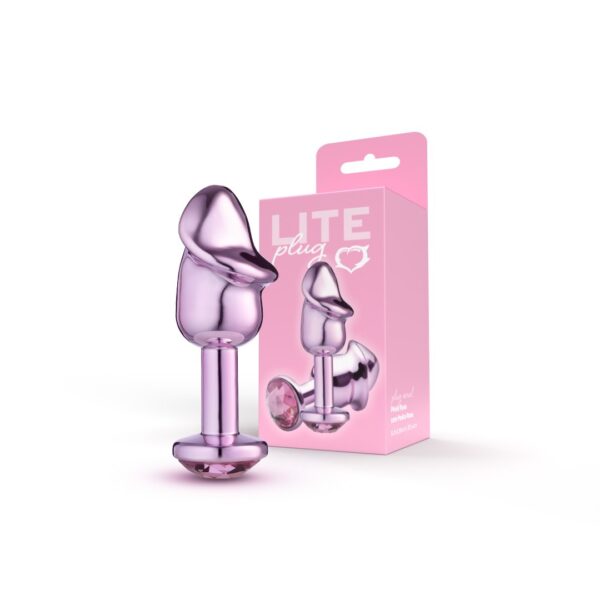 PLUG LITE ROSA METÁLICO FORMATO PÊNIS TAMANHO P SEXY FANTASY