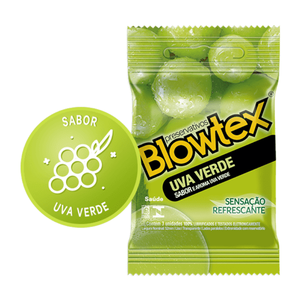 PRESERVATIVO DE UVA REFRESCANTE COM 03 UNIDADES BLOWTEX