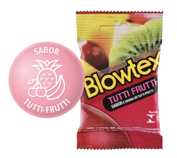 PRESERVATIVO DE TUTTI FRUTTI COM 03 UNIDADES BLOWTEX